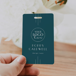 EVERLY Peacock Teal Logo QR Code Employee ID Card Badge