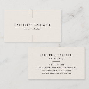 EVERLY Retro Art Deco Ivory Gold Black Business Card