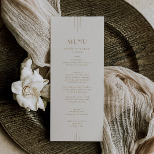 EVERLY Vintage Art Deco Cream and Gold Wedding Menu