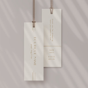 EVERLY Vintage Cream Gold Hang Tag Label Price Tag