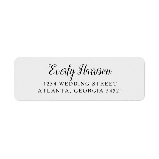 Everly Wedding Return Address Label (Front)