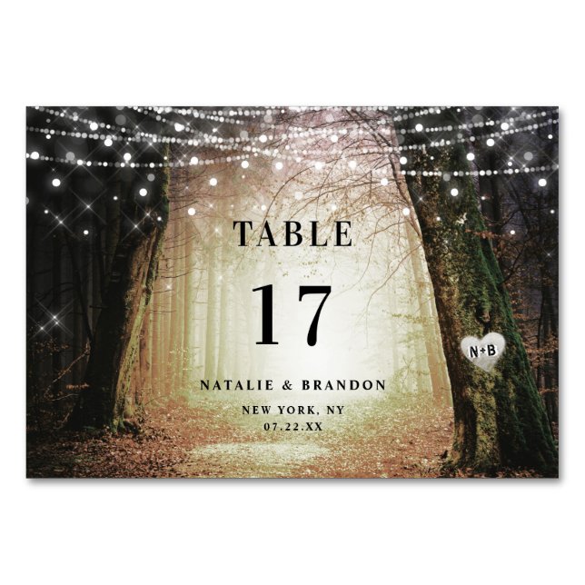 Evermore | Enchanted Fairy Forest | Blue Wedding Table Number (Front)