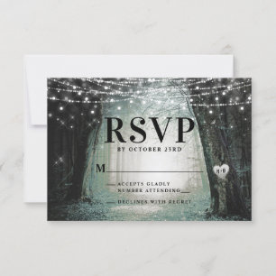 Evermore Enchanted Fairy Forest Moss Wedding RSVP Card