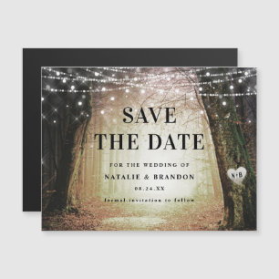 Evermore Enchanted Forest Amber Save the Date Magnetic Invitation