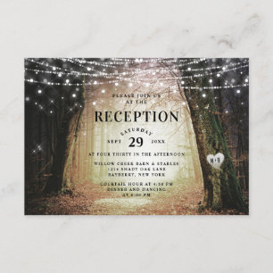 Evermore Enchanted Forest Gold Wedding Reception Invitation