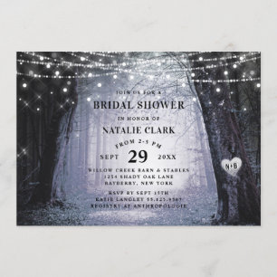 Evermore   Enchanted Forest Purple Bridal Shower Invitation
