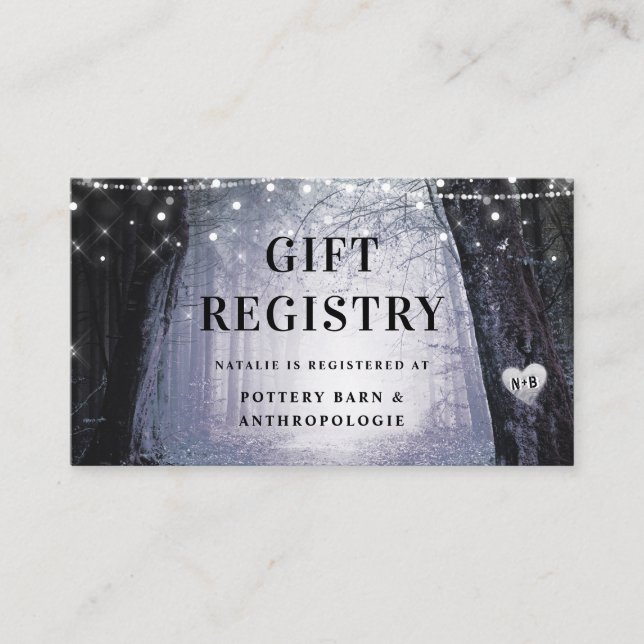 Evermore | Enchanted Forest Shower Gift Registry Enclosure Card (Front)