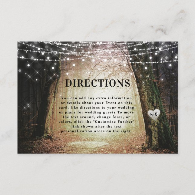 Evermore | Enchanted Forest Wedding Directions Enclosure Card (Front)