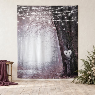 Evermore   Enchanted Forest Wedding Photo Backdrop Tapestry