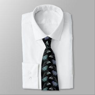 Evermore Gothic Raven Conspiracy Trad Goth Pattern Tie