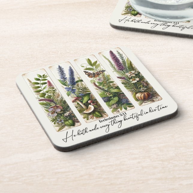 Everthing beautiful in His time botanical Coaster (Left Side)