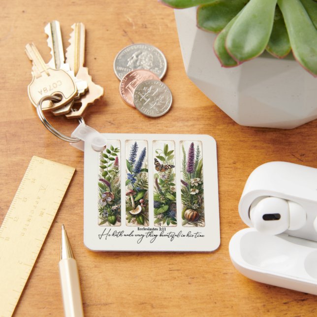 Everthing beautiful in His time botanical Key Ring (Desk)