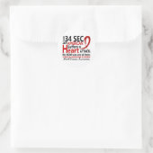 Every 34 Seconds Mum Heart Disease / Attack Classic Round Sticker (Bag)