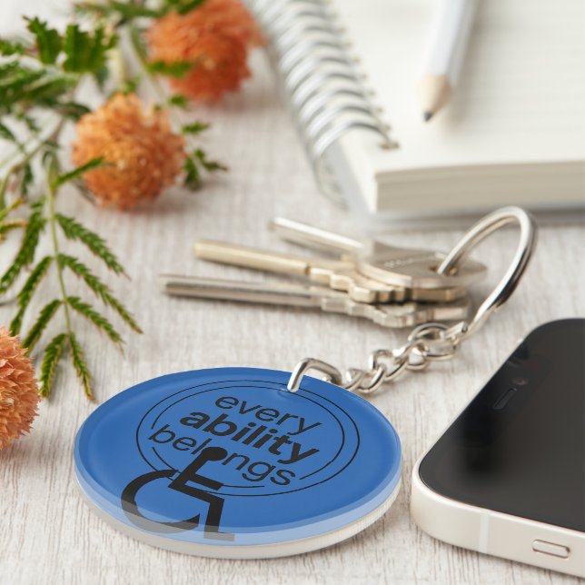 Every Ability Belongs | Inclusive Minimalist  Key Ring (Front Right)