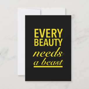 Every beauty needs a beast yellow thank you card