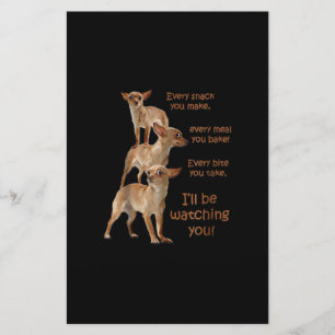 Every Bite You Take, Hungry Dog , Chihuahua Stationery
