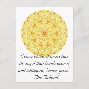Every blade of grass has its angel that bends..... postcard
