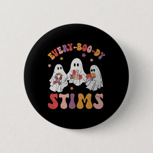 Every-boo-dy Stims Funny Autism Ghost Halloween Sp 6 Cm Round Badge
