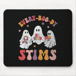 Every-boo-dy Stims Funny Autism Ghost Halloween Sp Mouse Pad