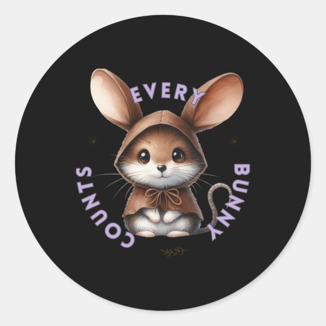 Every Bunny Counts - Mouse Sticker  (Front)
