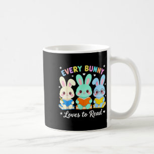 Every bunny loves to read book lover bookworm coffee mug