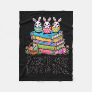 Every bunny loves to read cute easter bunny book fleece blanket