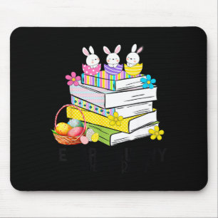 Every bunny loves to read easter cute reading book mouse pad