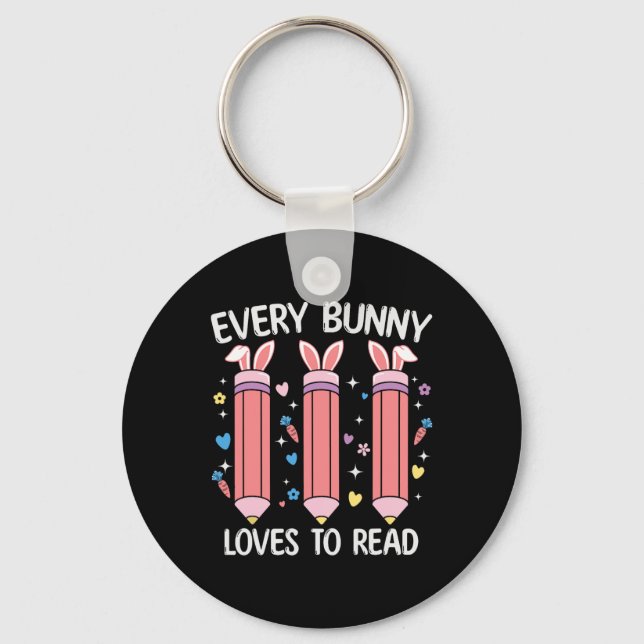 Every Bunny Loves To Read Easter Teacher Books Lov Key Ring (Front)