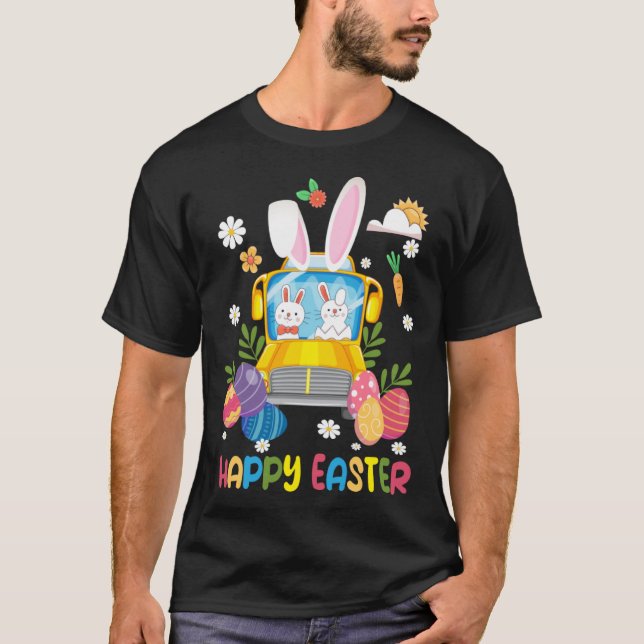 Every Bunny s Favorite School Bus Driver Happy Eas T-Shirt (Front)