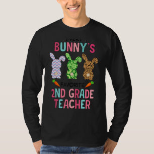 Every Bunnys Favourite 2nd Grade Teacher Funny Eas T-Shirt