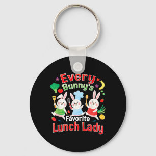 Every Bunnys Favourite Lunch Lady Easter Cute Key Ring
