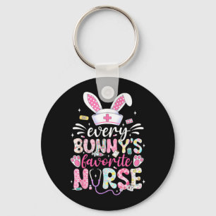 Every Bunnys Favourite Nurse Cute Easter Bunny Key Ring