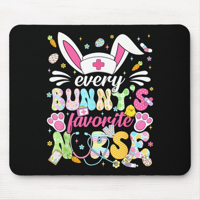 Every bunny's favourite nurse cute easter bunny mouse pad (Front)