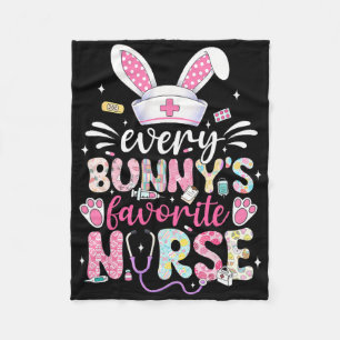 Every Bunny's Favourite Nurse Cute Easter Bunny Nu Fleece Blanket