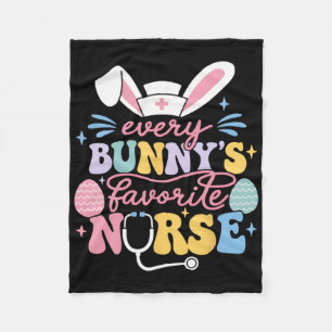 Every Bunny's Favourite Nurse Cute Easter Bunny Nu Fleece Blanket