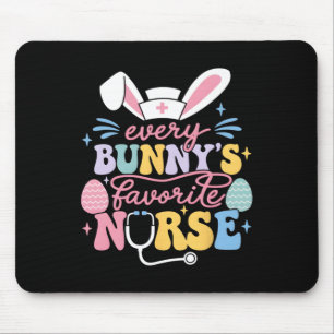 Every Bunny's Favourite Nurse Cute Easter Bunny Nu Mouse Pad