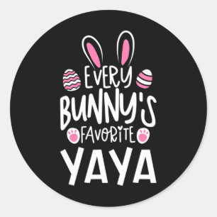 Every Bunny's Favourite Yaya Cute Easter Bunny _1  Classic Round Sticker