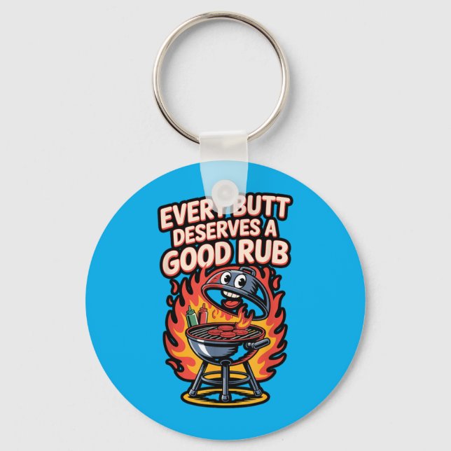 Every Butt Deserves A Good Rub Bbq Pig Key Ring (Front)
