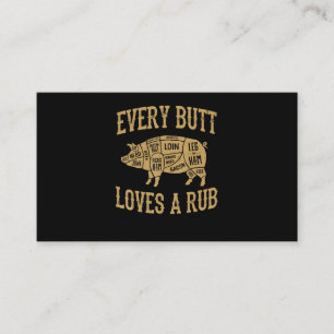 Every Butt Loves A Good Rub Funny Pig Pork BBQ Loyalty Card