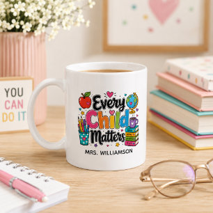 Every Child Matters Monogram Teacher Coffee Mug