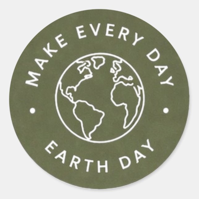 Every Day Earth Day Classic Round Sticker (Front)