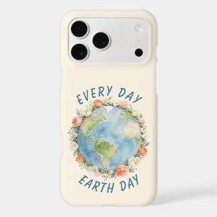Every Day Earth Day Wreath Floral Watercolor Art