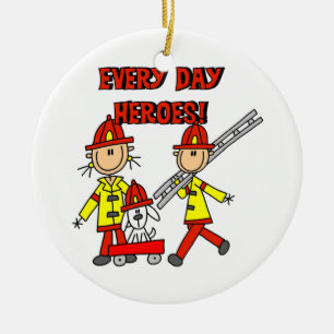 Every Day Heroes Firefighters T-shirts and Gifts Ceramic Ornament