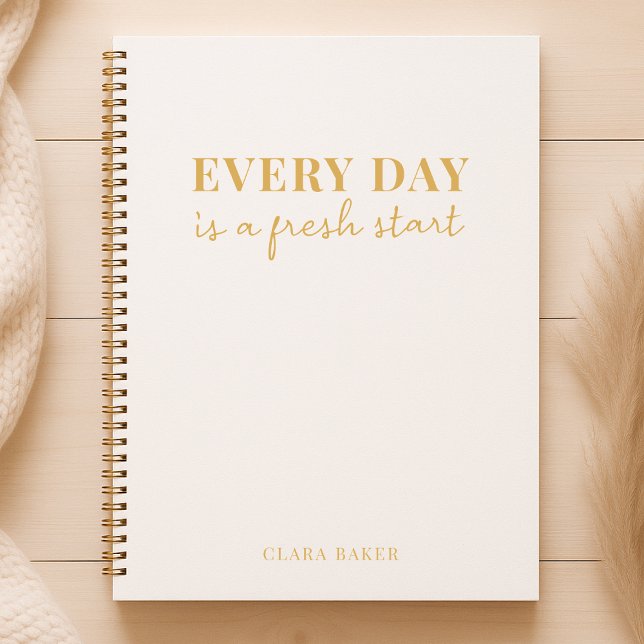Every Day Is a Fresh Start Minimal Gold and White Planner (Creator Uploaded)