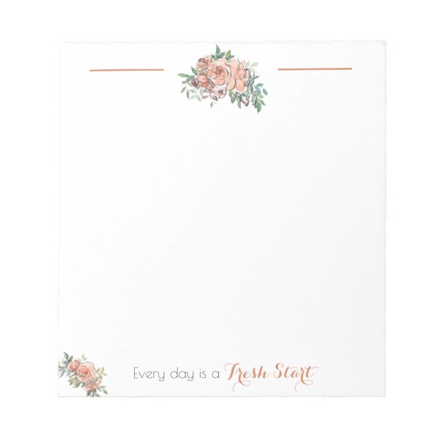 Every Day is a Fresh Start Positivity Quote Notepad (Front)