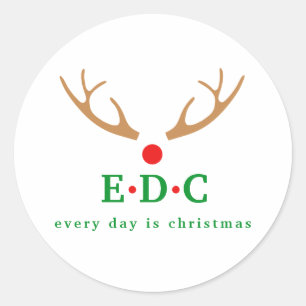 Every Day is Christmas Classic Round Sticker