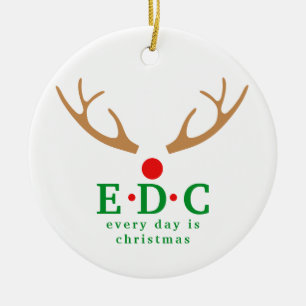 Every Day is Christmas Round Ornament