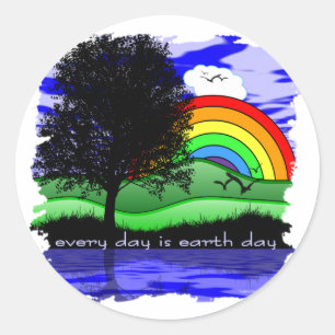 Every Day is Earth Day Classic Round Sticker