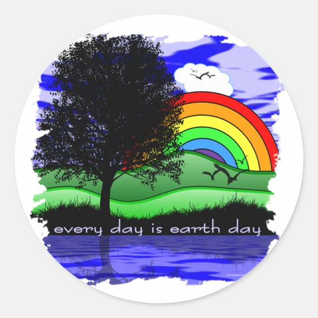 Every Day is Earth Day Classic Round Sticker (Front)