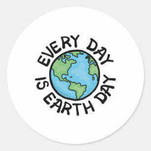 Every Day Is Earth Day Classic Round Sticker